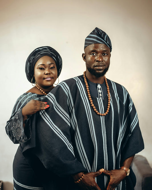 Prestige Black Agbada with Gold Embroidery